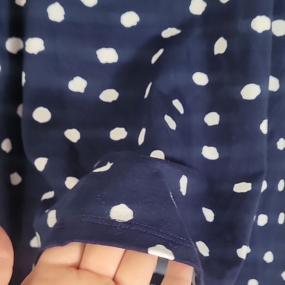 NWT Talbots Polka Dot Short Sleeve Shirt Size 3X Navy White Rayon Casual Boxy - Picture 10 of 12